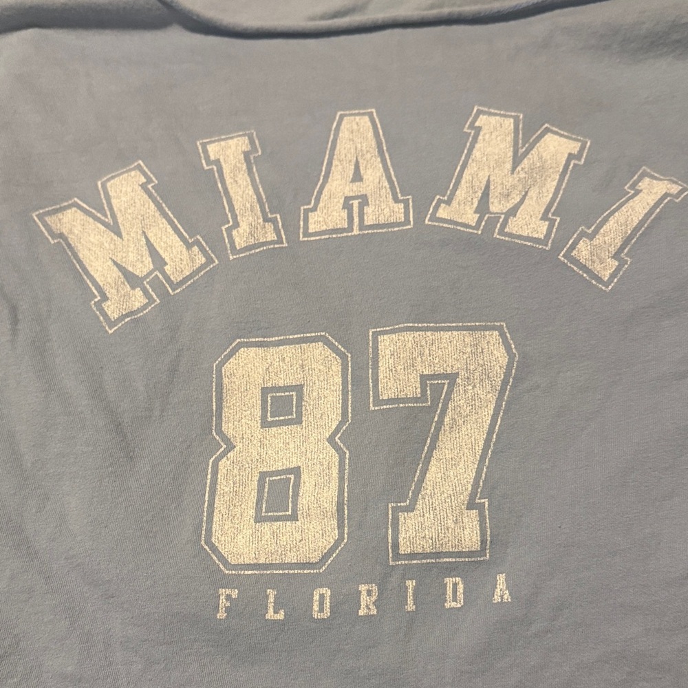 Aeropostale Light Blue Miami 87 Crop Top - Picture 4 of 4